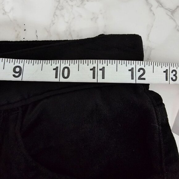 7 For All Mankind High-Waist Skinny Velvet Pants Button Fly Black Women Size 25 - Picture 14 of 16